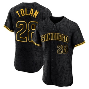 Men's Bobby Tolan San Diego Padres Authentic Black Snake Skin City Jersey