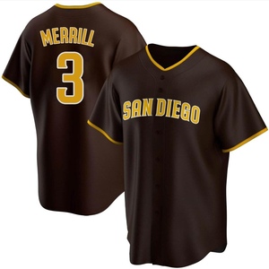Men's Jackson Merrill San Diego Padres Replica Brown Road Jersey