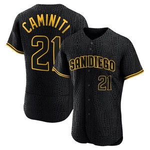 Men's Ken Caminiti San Diego Padres Authentic Black Snake Skin City Jersey
