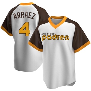 Men's Luis Arraez San Diego Padres Replica White Home Cooperstown Collection Jersey